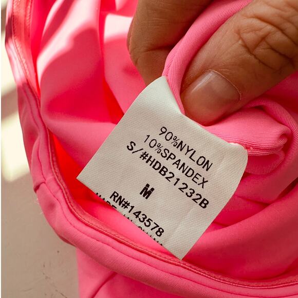 NWT Deeva Neon Hot Pink Fuchsia Strapless Bodysuit Medium - Picture 8 of 11